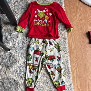 Grinch Christmas Kids Pajamas - Red and Green